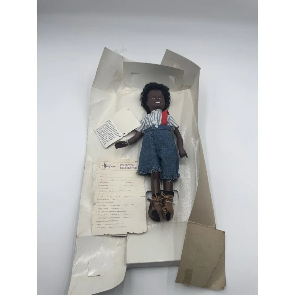 Vintage 1989 Effanbee Little Rascals Buckwheat Doll w/ Insert & Reg Card